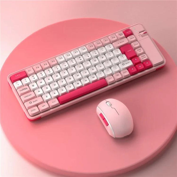 Wireless Keyboard and Mouse Set QW07, 2.4ghz 84 key used for computers, phones, desktop computers, macbooks , Double AA Battery Included , range of up to 10 meters - red