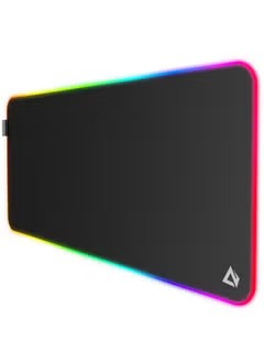 RGB Gaming Mouse Pad Large XXL (900 X 400 X 4 MM) Thick Extended Mouse Mat Non-Slip Spill-Resistant Desk Pad with Special-Textured Surface, Anti-Fray Stitched Edges for Keyboard, PC