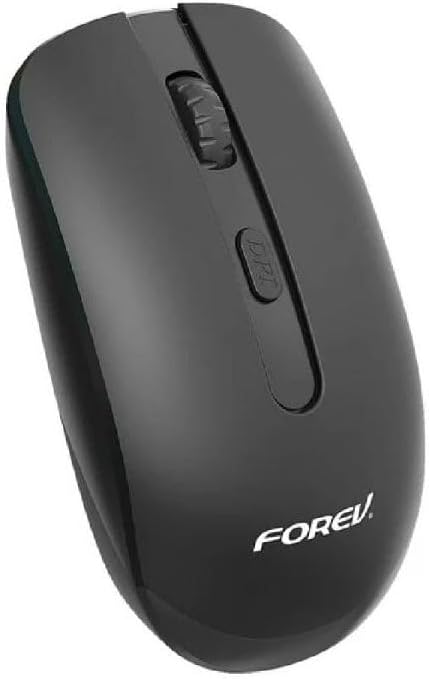 Wireless Mouse Fv-180 With Mini Receiver, Plug Play, Power-Saving, Resolution 1600 Dpi, 4 Button - Black