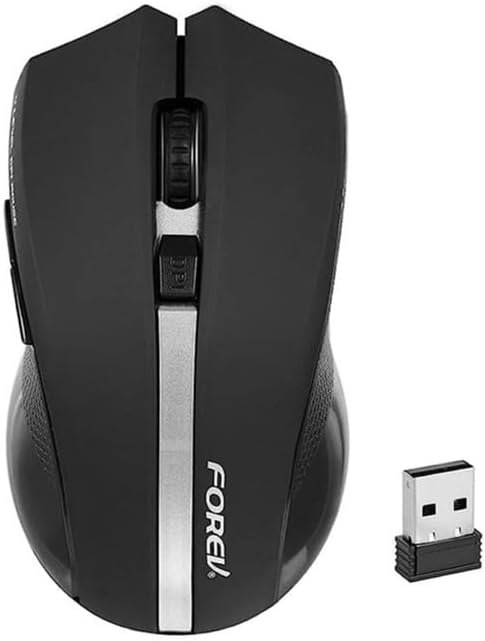 Forev Fv-W9 2.4Ghz Wireless Mouse 6 Buttons Ergonomic Mice For Pc Black