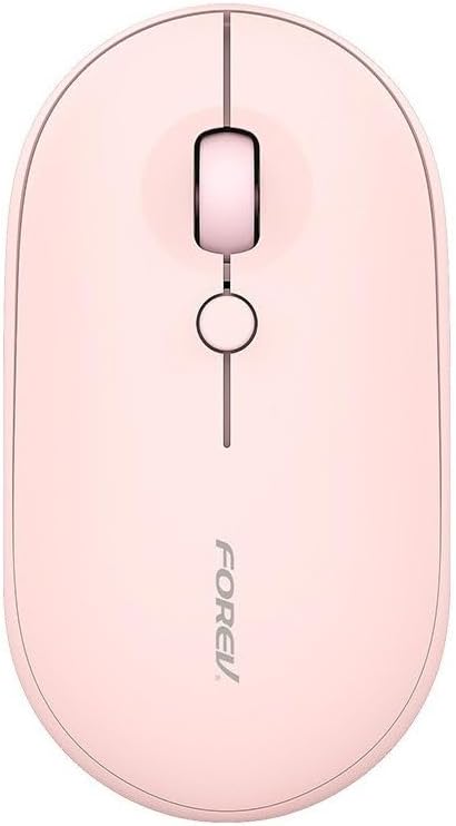 Wireless Optical Office Mouse 2.4Ghz Fv-W388 1600Dpi For Pc And Laptop With 1 Aa Battery Long Life And Smart Power - Pink