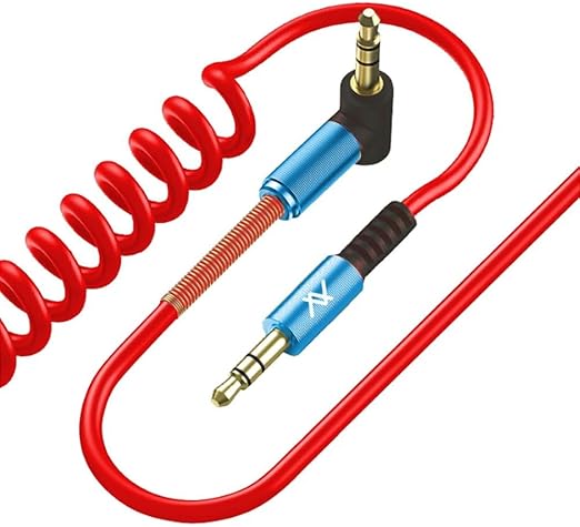 L'AVVENTO (MP327) AUX Coiled Audio Cable - Red كابل