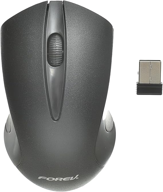 Forev FV-187 Wireless Mouse Amazing Design With Nano USB Receiver 10 Meter Range Without Any interference And High Speed - Black