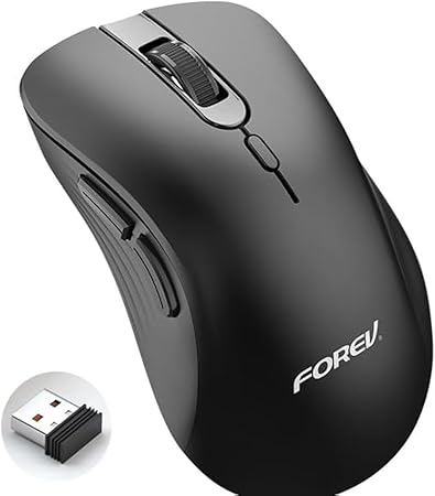 Forev FV-G200 Wireless Mouse – 2.4G Wireless office business mic – 6 Buttons – 3200DPI – Energy saving – ON/OFF Button – Ergonomic Design – Effective distance 10m – 1x AA Battery included (Black)