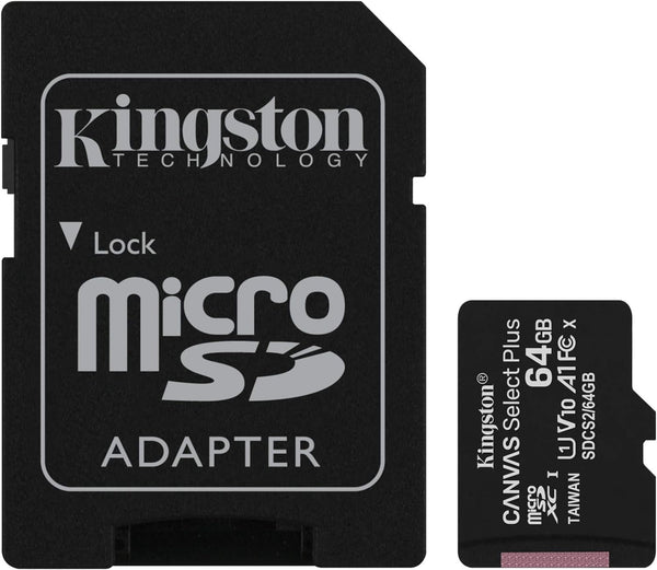 Kingston 64GB microSDHC Canvas Select Plus 100MB/s Read A1 Class 10