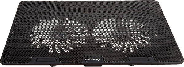 Gigamax Gm77 Laptop Cooler Pad With Super Silent 2 Fans And Ergonomic Design - Black