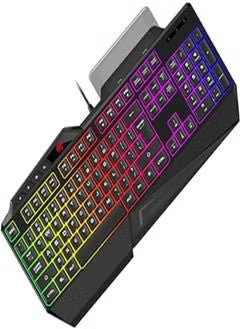 HAVIT KB488L Computer Keyboard 104 Keys with Rainbow Backlit & Wrist Rest (Arabic+English)