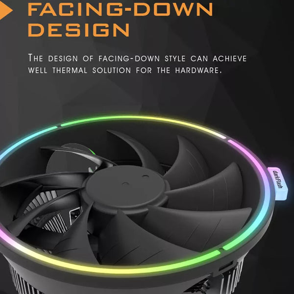 RGB 125mm Top-Flow Air CPU Cooler Fan Heatsink LED CPU Cooling Fan for Intel&AMD